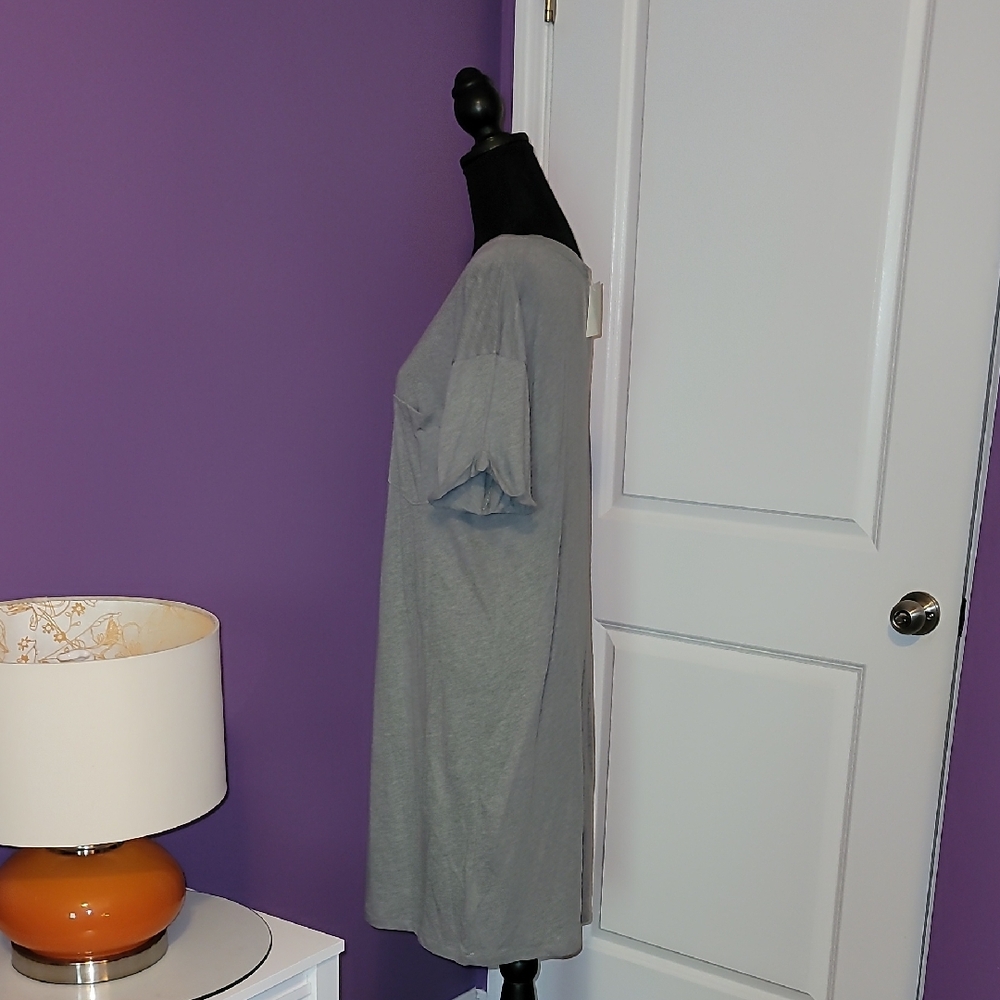 J. Crew Heather Gray One Pocjet T-Shirt Dress Sz: L NWT - Picture 4 of 8